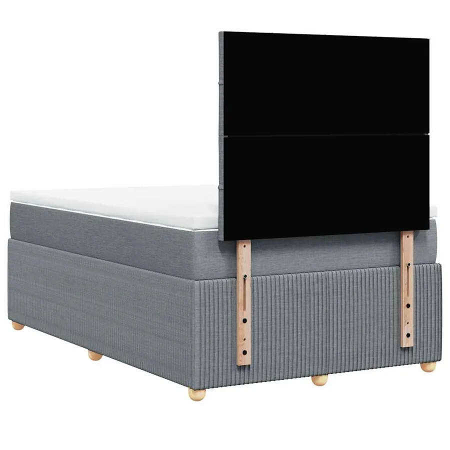 Sommier à lattes de lit avec matelas Gris clair 120x200cm Tissu - 6