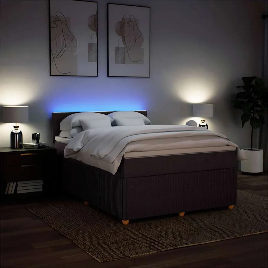 Sommier à lattes de lit avec matelas Marron foncé 140x200 cm - 5