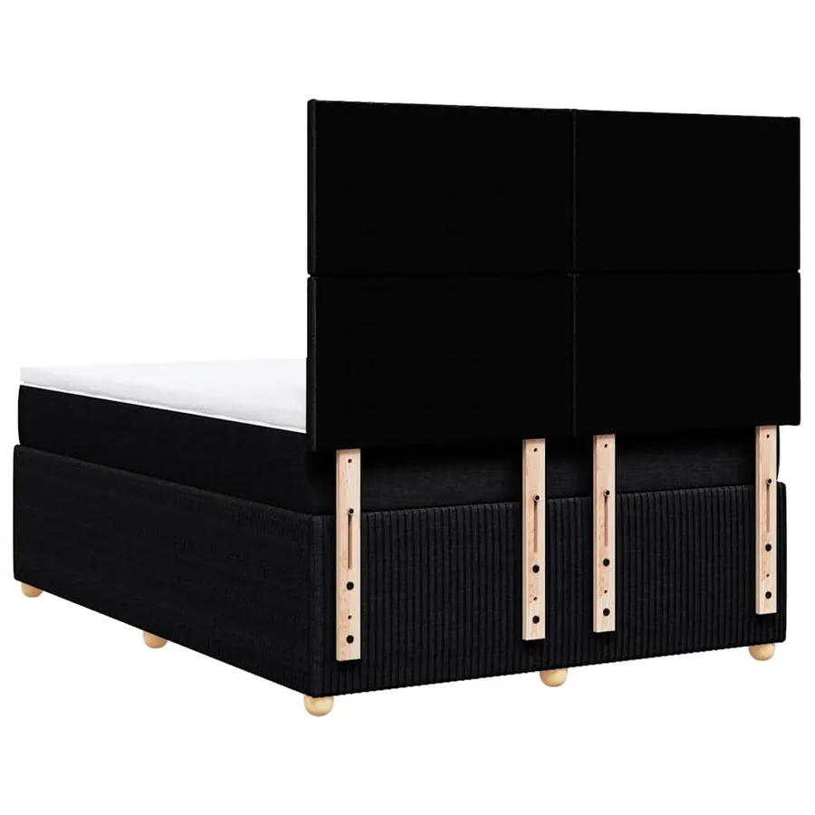 Sommier à lattes de lit avec matelas Noir 160x200 cm Tissu - 8