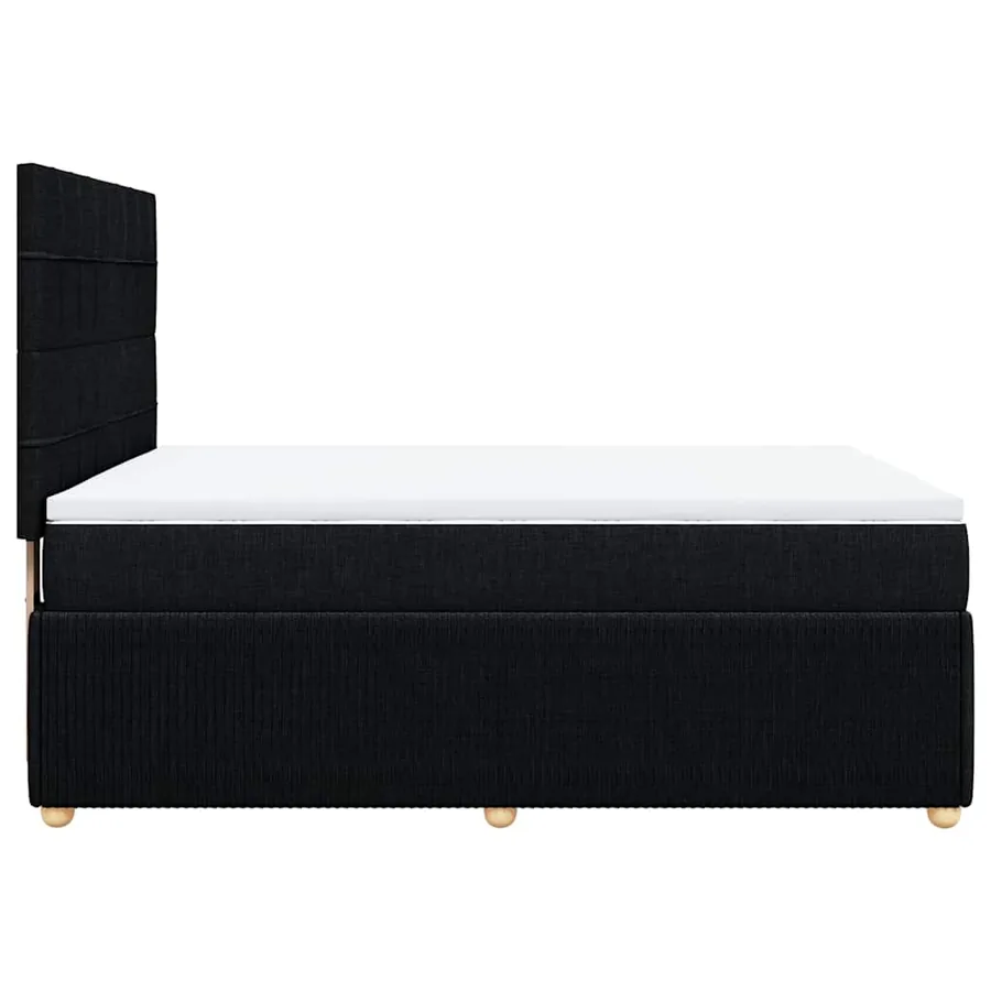 Sommier à lattes de lit avec matelas Noir 160x200 cm Tissu - 7