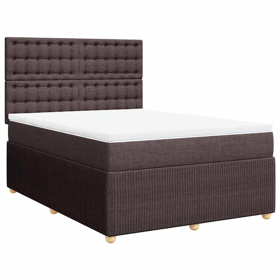 Sommier à lattes de lit avec matelas Marron foncé 140x200 cm - 2