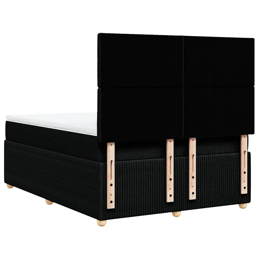 Sommier à lattes de lit avec matelas Noir 160x200 cm Tissu - 8