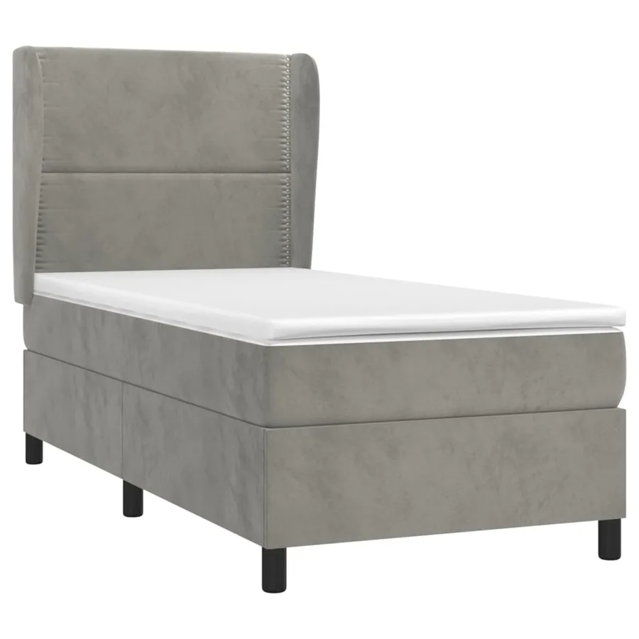 Sommier à lattes de lit et matelas Gris clair 100x200cm Velours - 3