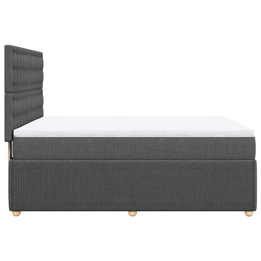 Sommier à lattes de lit avec matelas Gris foncé 140x200cm Tissu - 5