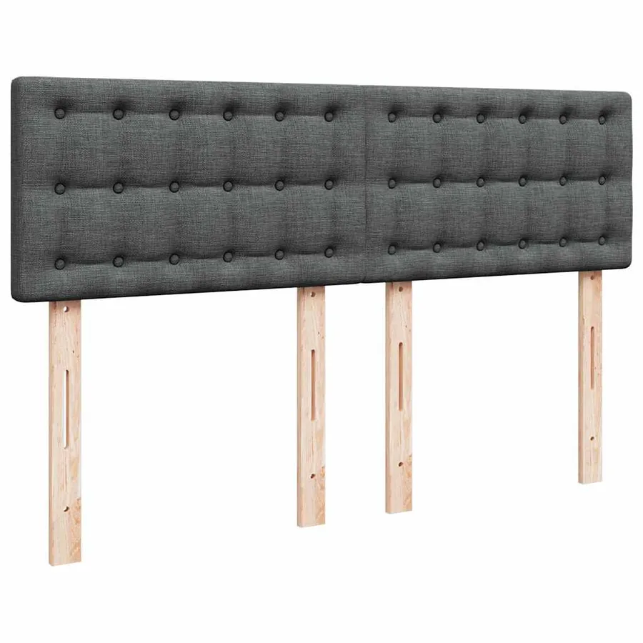 Sommier à lattes de lit avec matelas Gris foncé 140x200cm Tissu - 12