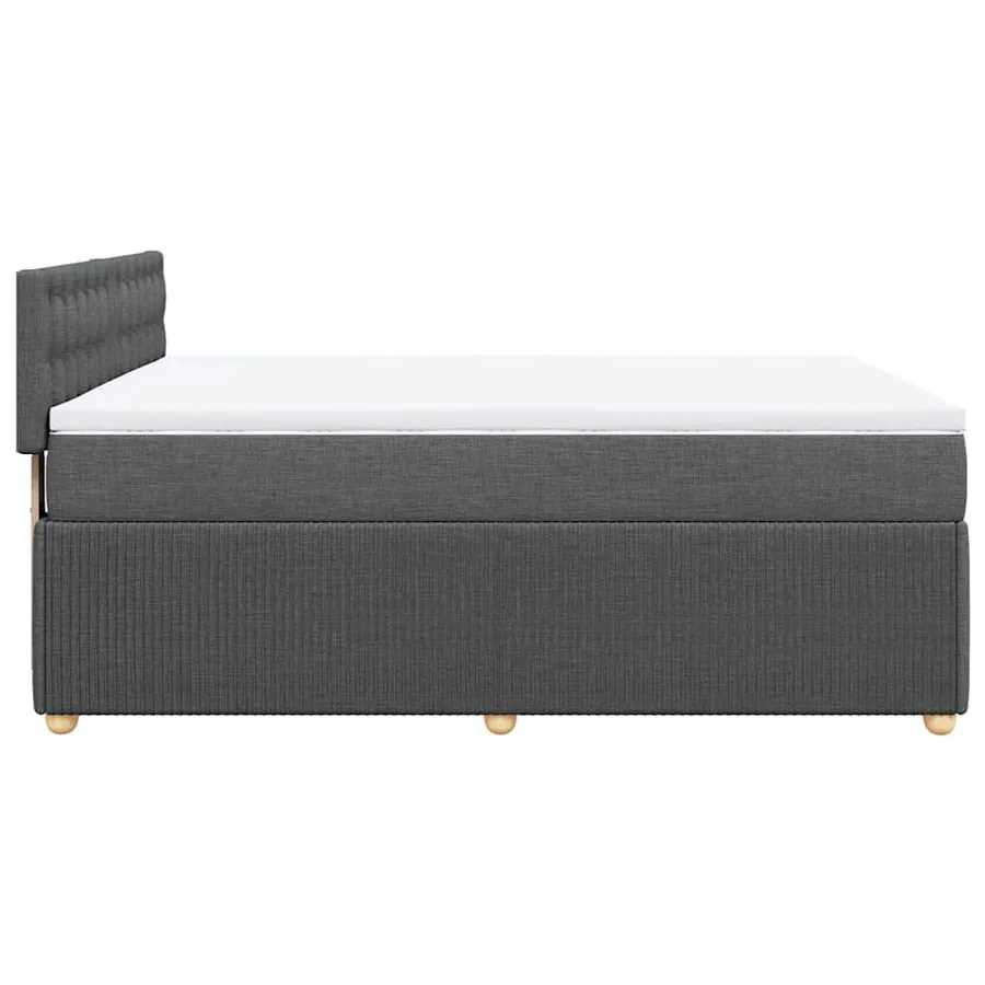 Sommier à lattes de lit avec matelas Gris foncé 140x200cm Tissu - 7
