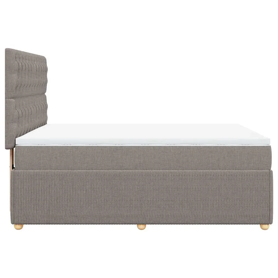 Sommier à lattes de lit avec matelas Taupe 140x200 cm Tissu - 7