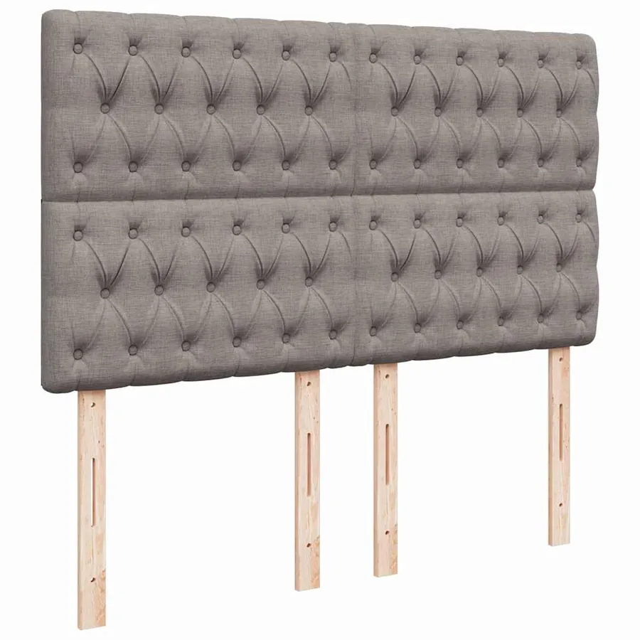 Sommier à lattes de lit avec matelas Taupe 140x200 cm Tissu - 9