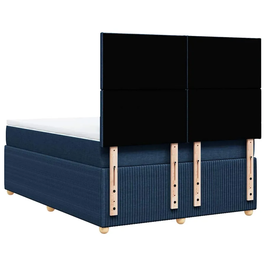 Sommier à lattes de lit avec matelas Bleu 140x200 cm Tissu - 8
