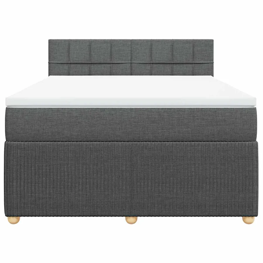 Sommier à lattes de lit avec matelas Gris foncé 140x200cm Tissu - 6