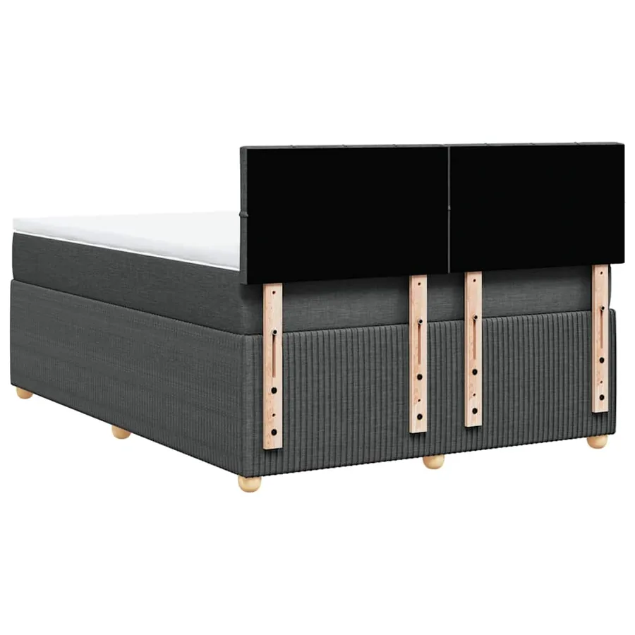 Sommier à lattes de lit avec matelas Gris foncé 140x200cm Tissu - 8