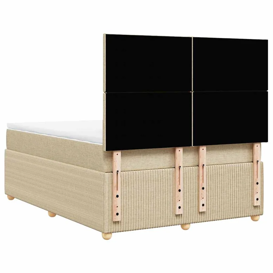 Sommier à lattes de lit avec matelas Crème 140x200 cm Tissu - 6