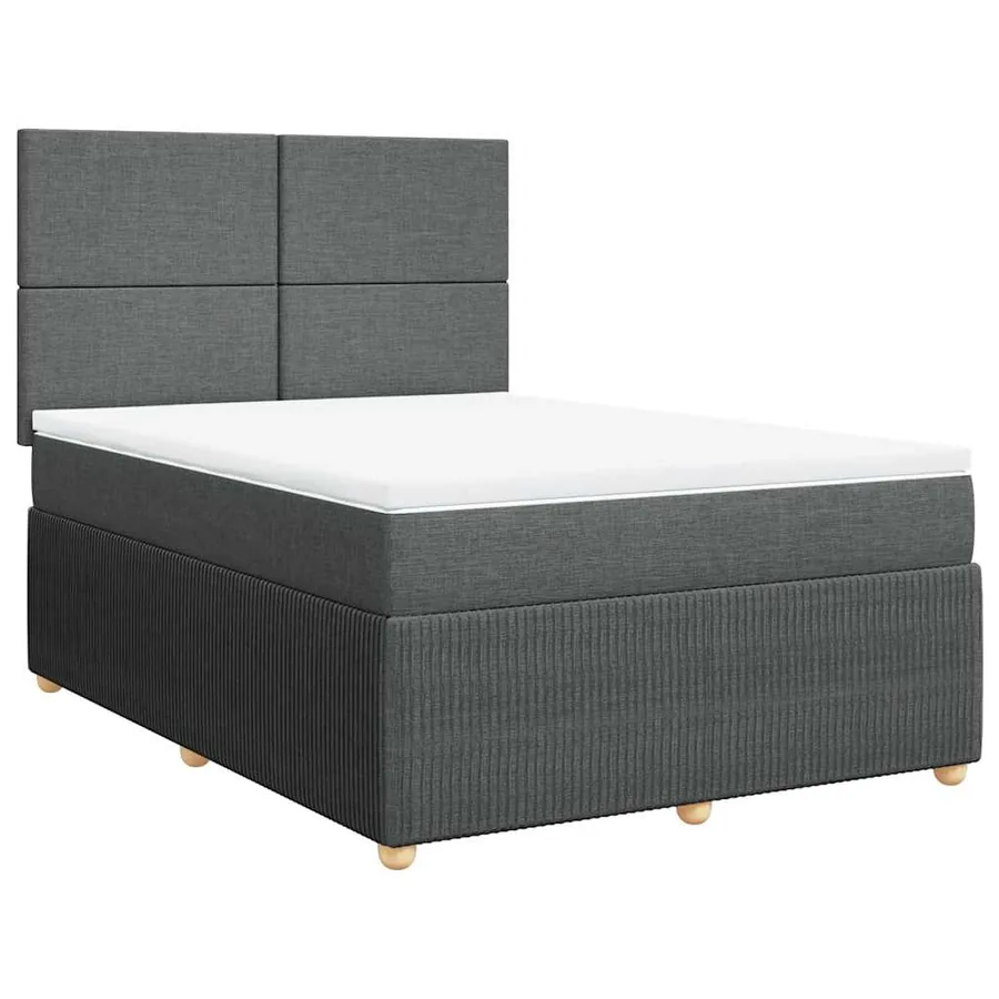 Sommier à lattes de lit avec matelas Gris foncé 140x200cm Tissu - 3