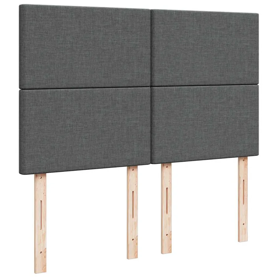 Sommier à lattes de lit avec matelas Gris foncé 140x200cm Tissu - 9