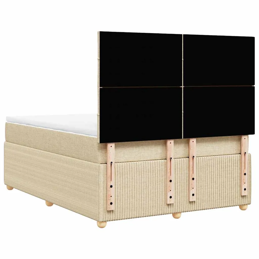 Sommier à lattes de lit avec matelas Crème 140x200 cm Tissu - 8