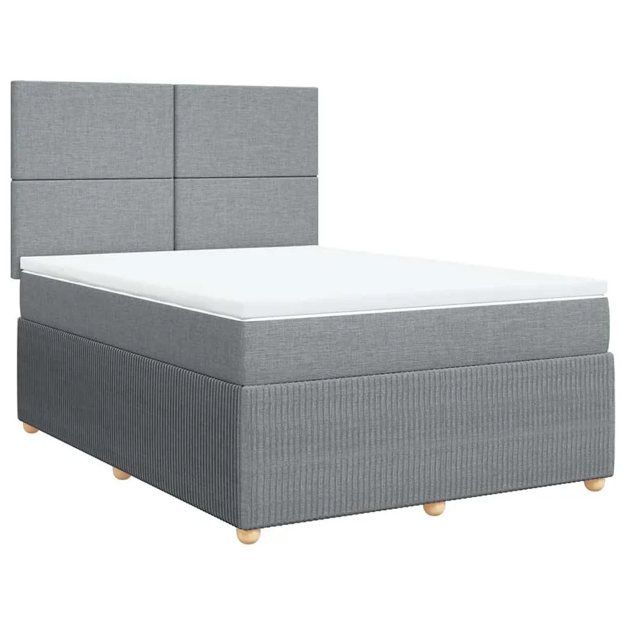 Sommier à lattes de lit avec matelas Gris clair 160x200cm Tissu - 3