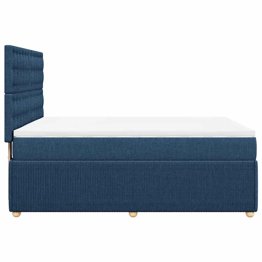 Sommier à lattes de lit avec matelas Bleu 140x200 cm Tissu - 7