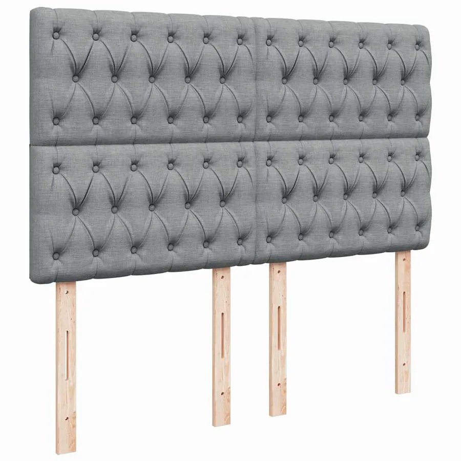 Sommier à lattes de lit avec matelas Gris clair 140x200cm Tissu - 9
