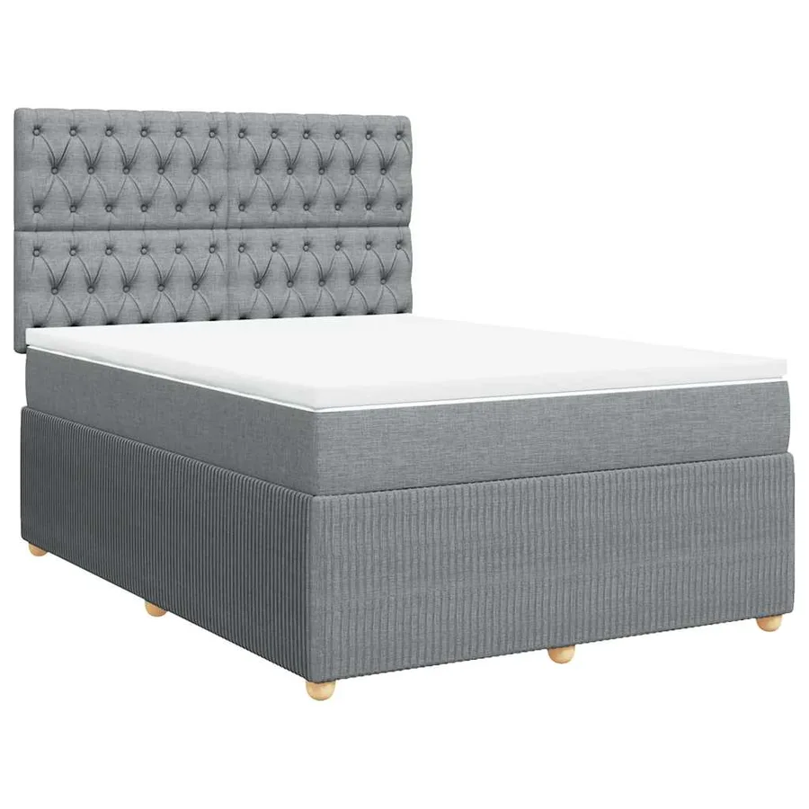 Sommier à lattes de lit avec matelas Gris clair 160x200cm Tissu - 3