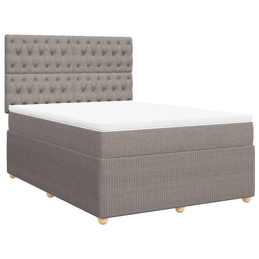 Sommier à lattes de lit avec matelas Taupe 160x200 cm Tissu - 2