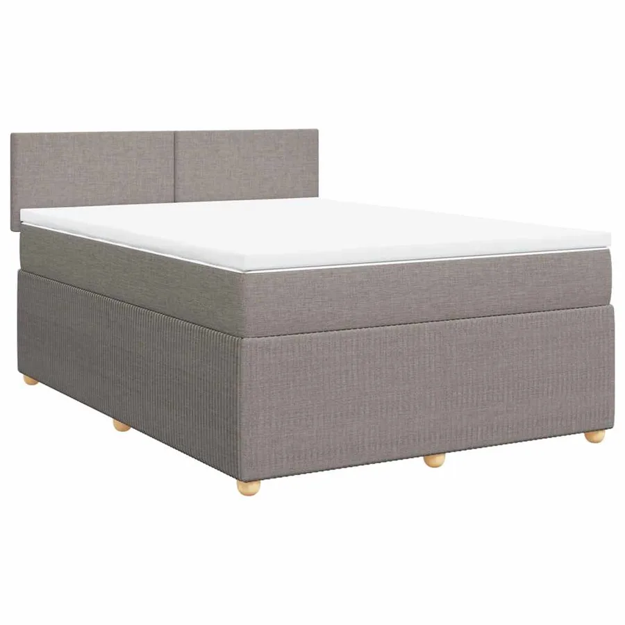 Sommier à lattes de lit avec matelas Taupe 160x200 cm Tissu - 3