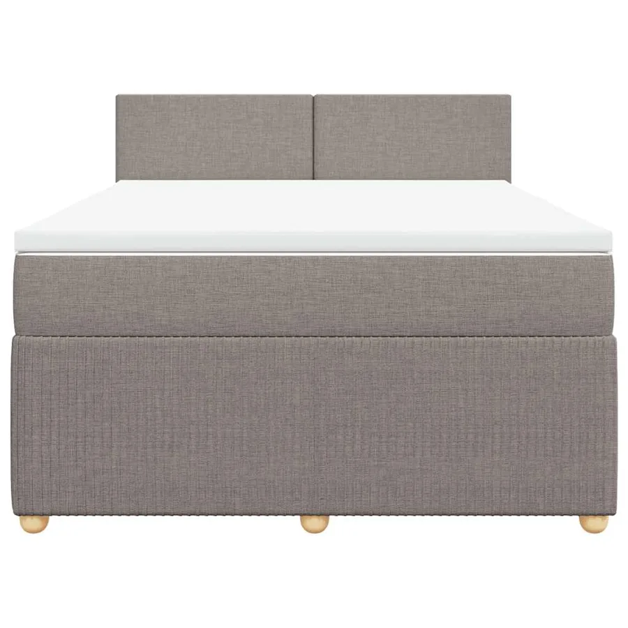 Sommier à lattes de lit avec matelas Taupe 160x200 cm Tissu - 6