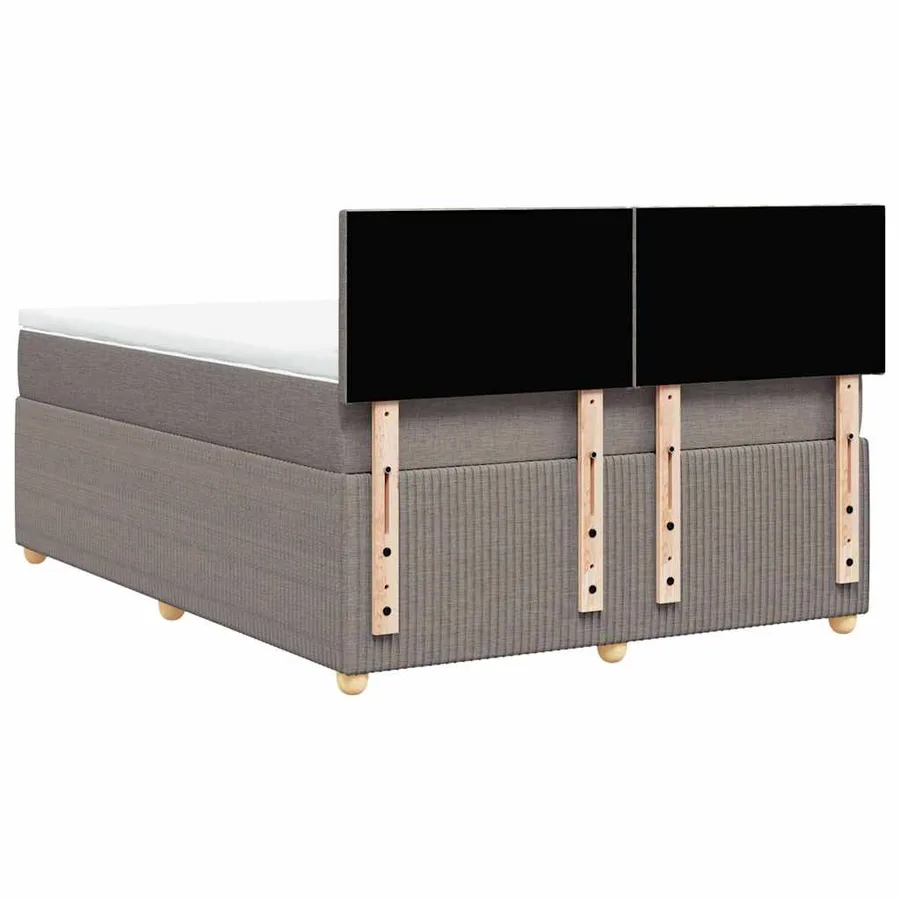 Sommier à lattes de lit avec matelas Taupe 160x200 cm Tissu - 8