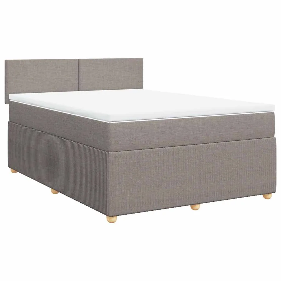Sommier à lattes de lit avec matelas Taupe 160x200 cm Tissu - 2