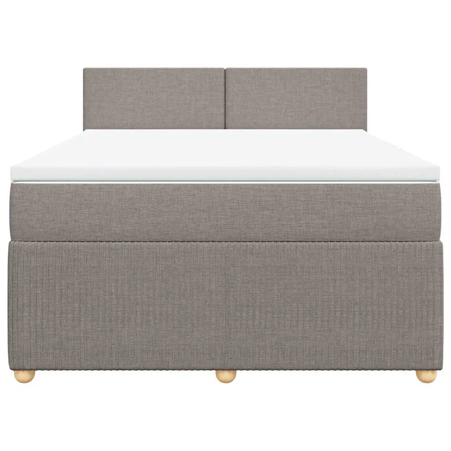 Sommier à lattes de lit avec matelas Taupe 160x200 cm Tissu - 4