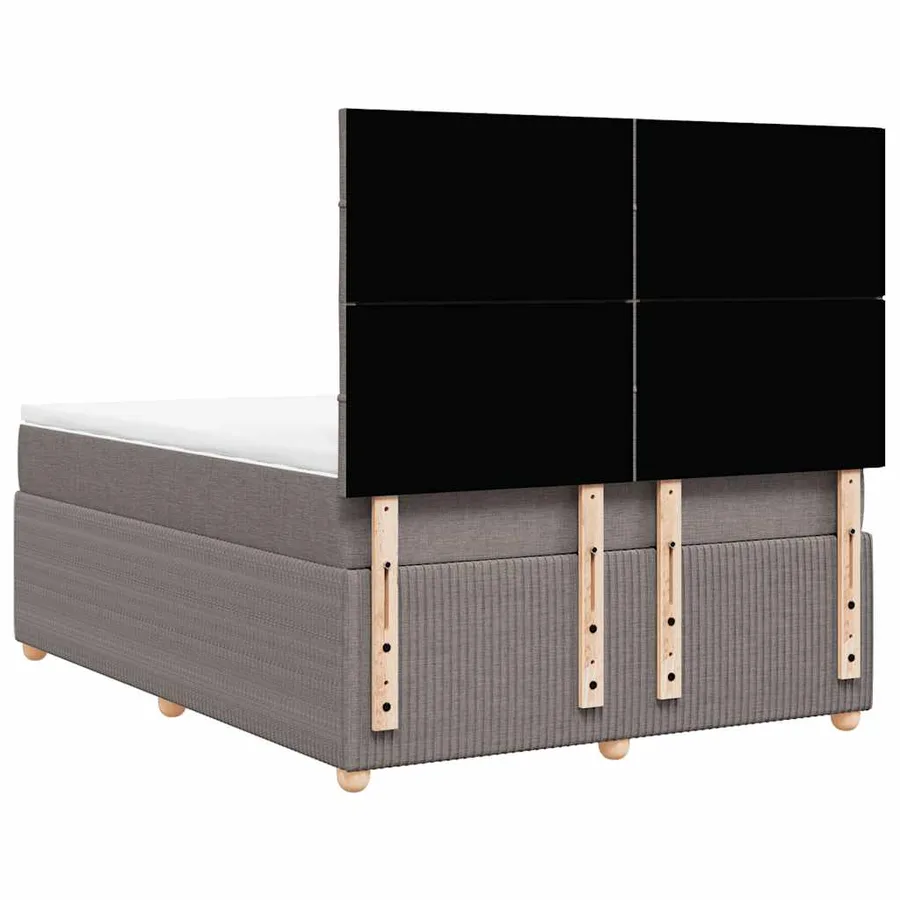 Sommier à lattes de lit avec matelas Taupe 160x200 cm Tissu - 6