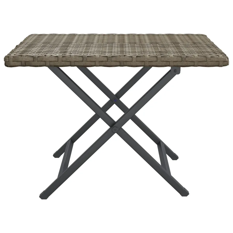 Folding Table Grey 45x35x32 cm Poly Rattan - 3