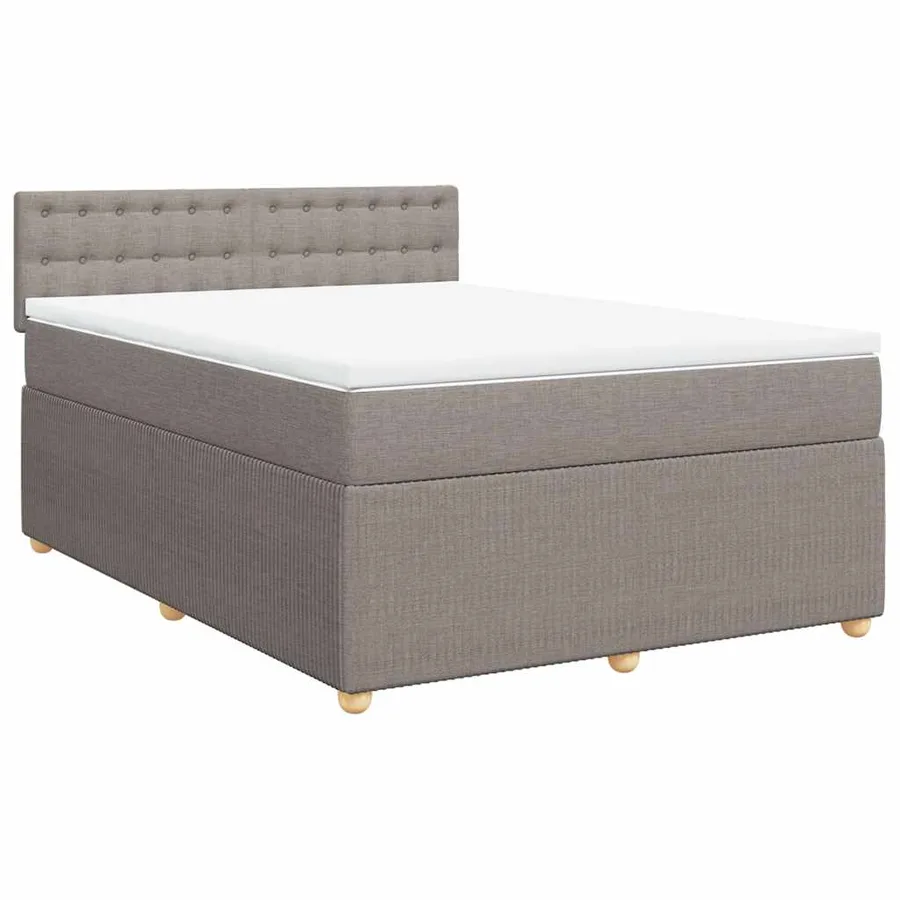Sommier à lattes de lit avec matelas Taupe 160x200 cm Tissu - 3