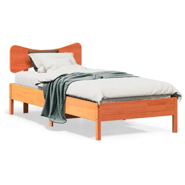 Cadre de lit sans matelas cire marron 90x200 cm bois pin massif
