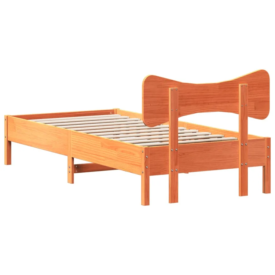 Cadre de lit sans matelas cire marron 90x200 cm bois pin massif - 8