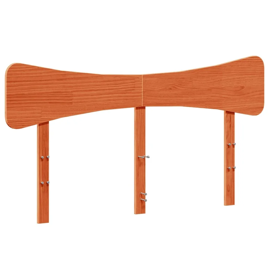 Cadre de lit sans matelas cire marron 140x200cm bois pin massif - 6