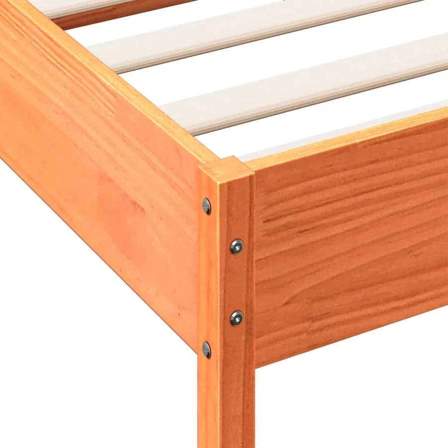 Cadre de lit sans matelas cire marron 140x200cm bois pin massif - 9