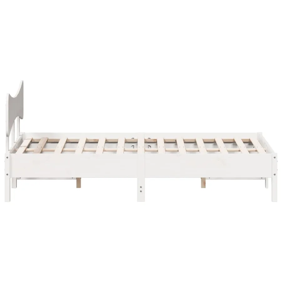 Cadre de lit sans matelas blanc 120x200 cm bois de pin massif - 7
