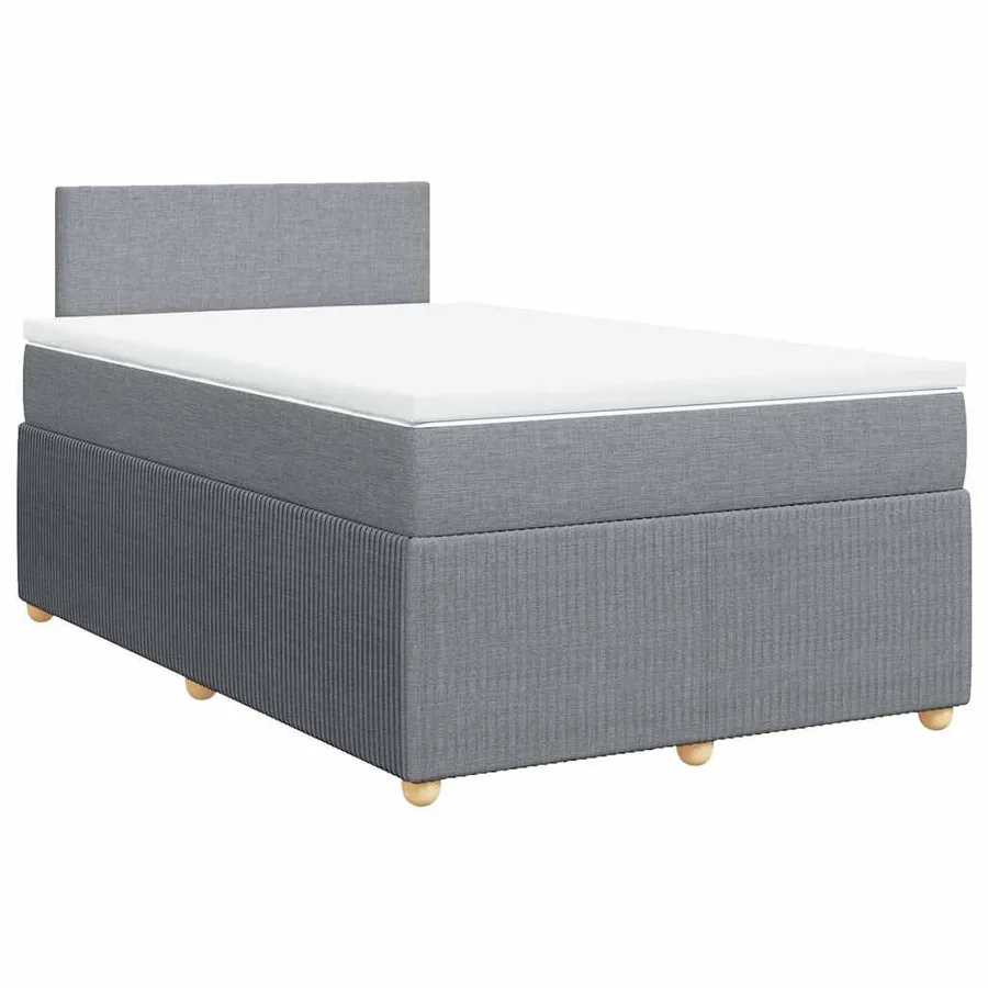 Sommier à lattes de lit avec matelas Gris clair 120x200cm Tissu - 3