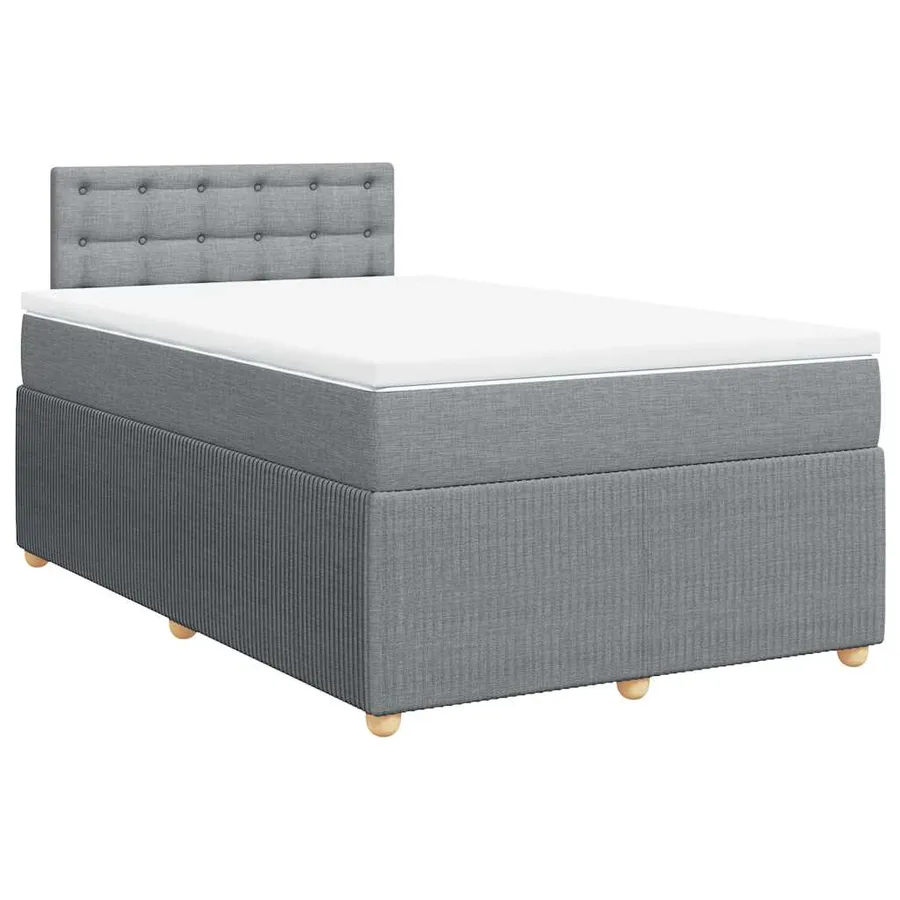 Sommier à lattes de lit avec matelas Gris clair 120x200cm Tissu - 3
