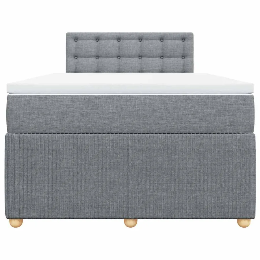 Sommier à lattes de lit avec matelas Gris clair 120x200cm Tissu - 6