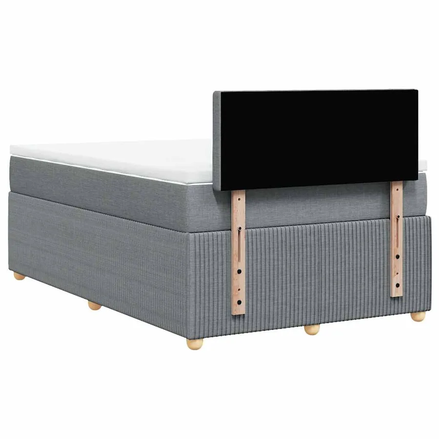 Sommier à lattes de lit avec matelas Gris clair 120x200cm Tissu - 8
