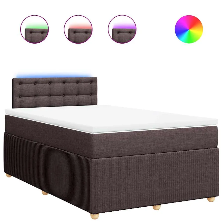 Sommier à lattes de lit avec matelas Marron foncé 120x200 cm - 2