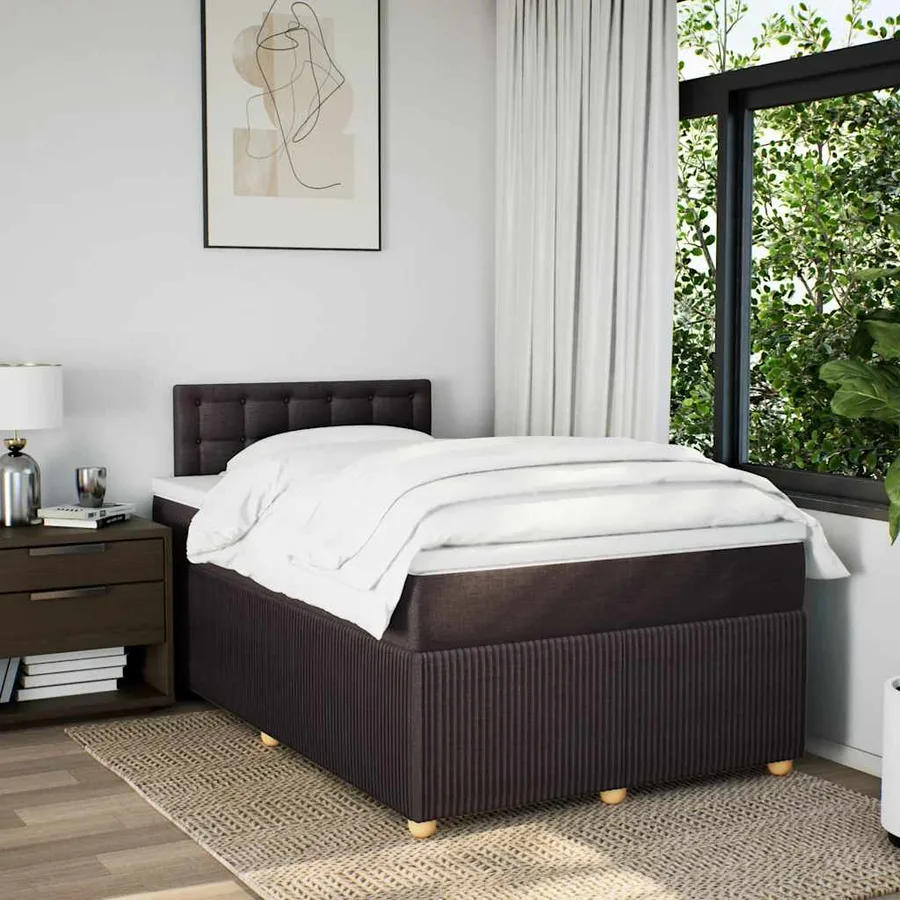 Sommier à lattes de lit avec matelas Marron foncé 120x200 cm - 4