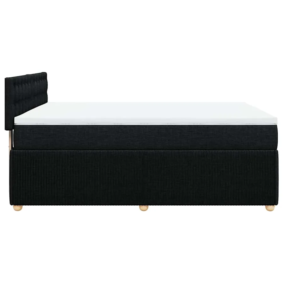 Sommier à lattes de lit avec matelas Noir 140x200 cm Tissu - 5