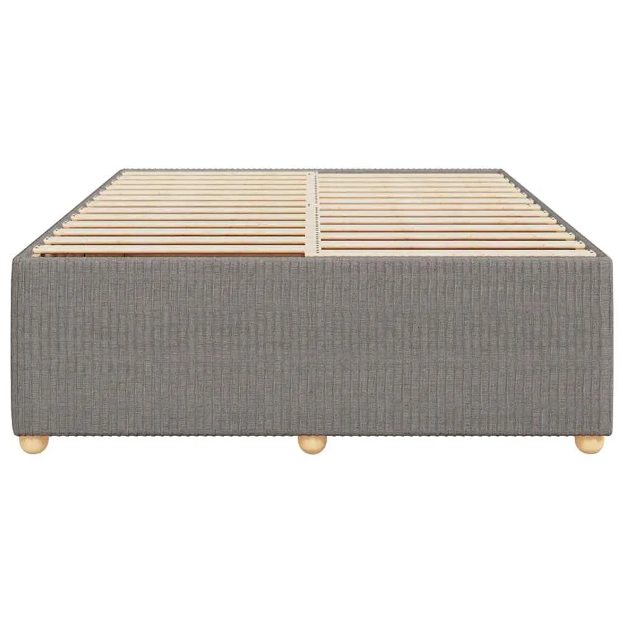 Cadre de lit sans matelas taupe 140x190 cm tissu - 4