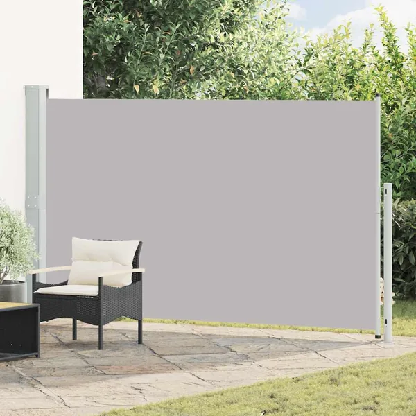 Auvent latéral rétractable de patio 180x300 cm Gris