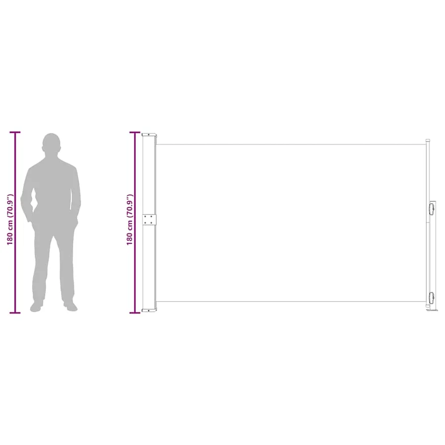 Auvent latéral rétractable de patio 180x300 cm Gris - 11