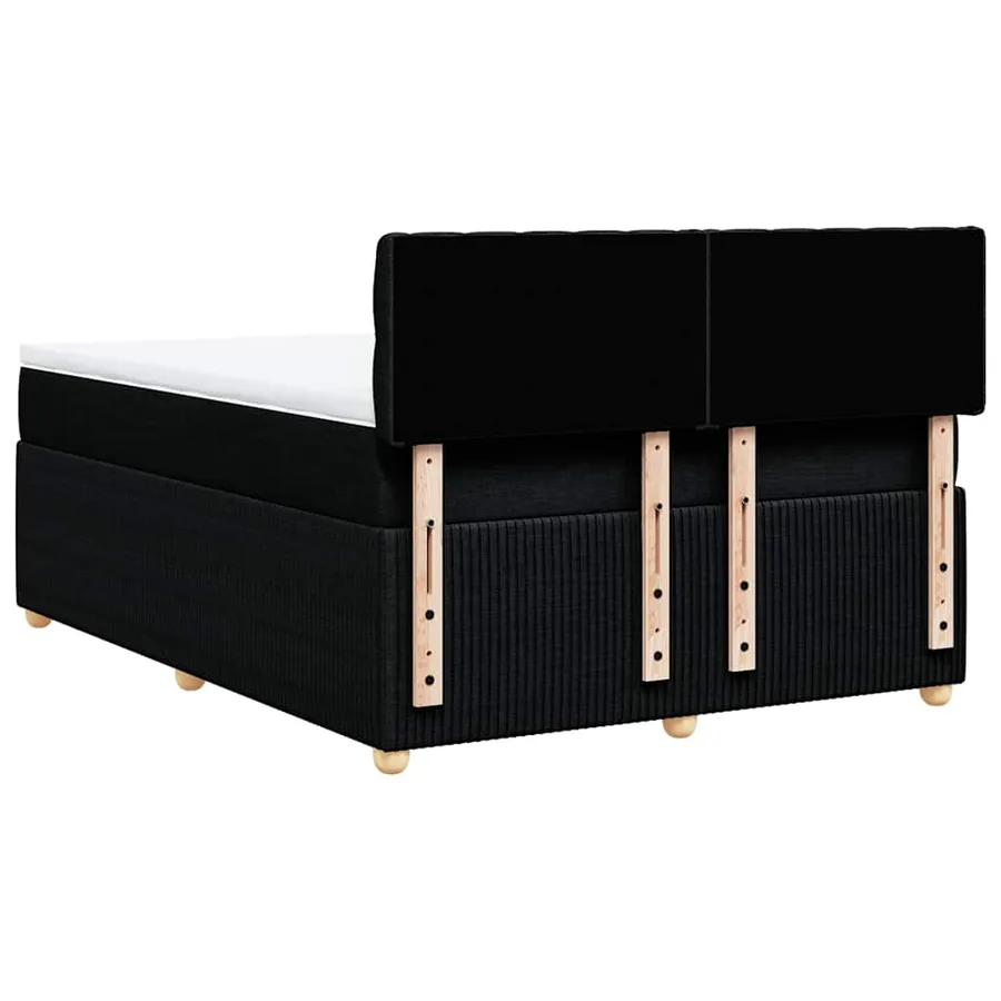 Sommier à lattes de lit avec matelas Noir 140x190 cm Tissu - 6
