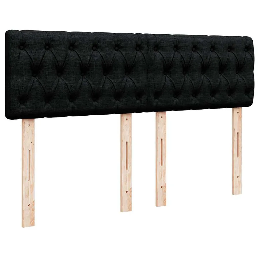 Sommier à lattes de lit avec matelas Noir 140x190 cm Tissu - 7
