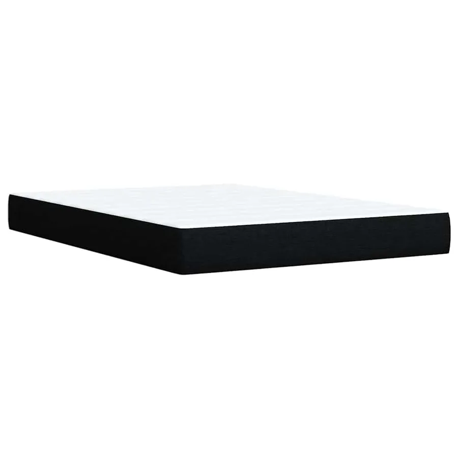 Sommier à lattes de lit avec matelas Noir 140x200 cm Tissu - 9